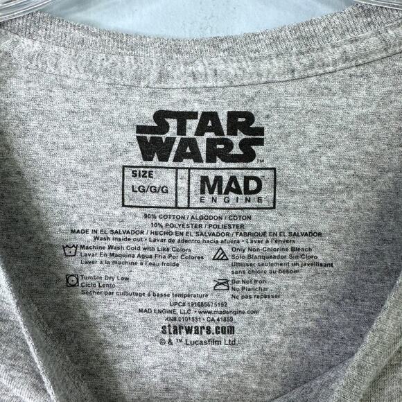 Star Wars Darth Vader The Imperial March Lyrics Funny Heather Gray T-Shirt Sz L - Picture 3 of 10